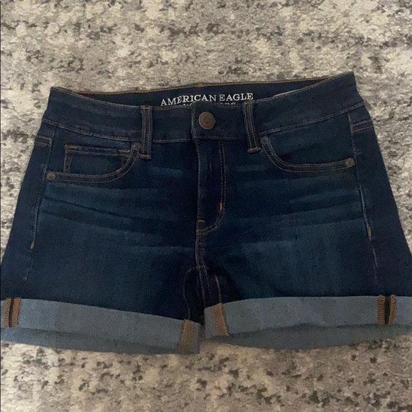 American Eagle Outfitters Pants - American Eagle Dark Denim Midi Shorts Size 2